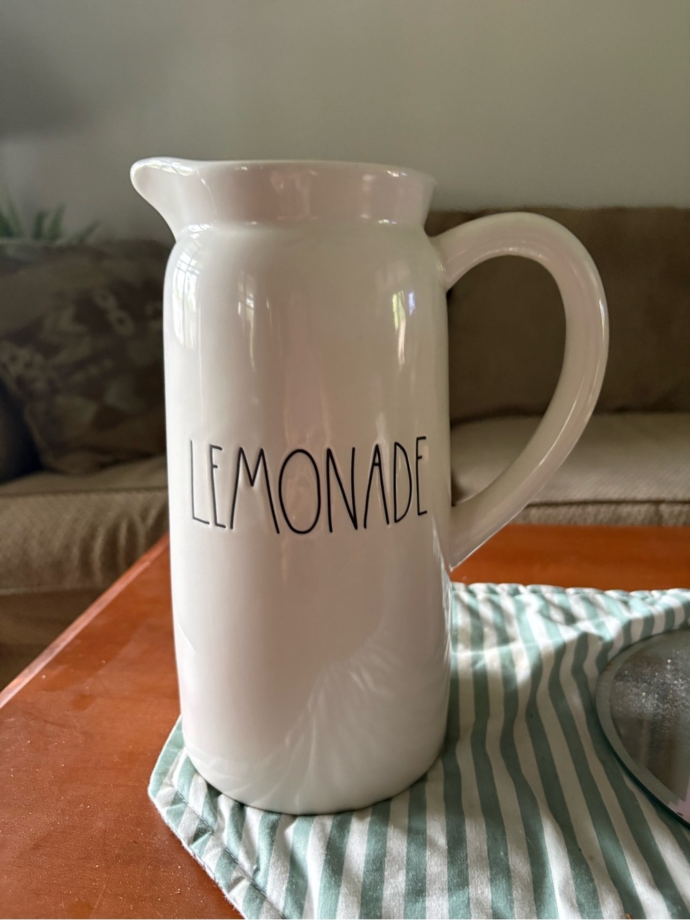 Rae Dunn White 'LEMONADE' Ceramic Pitcher